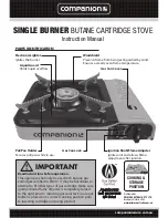 COMPANION SINGLE BURNER Instruction Manual preview