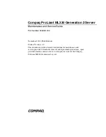 Compaq 234664-002 - ProLiant - ML330T02 Maintenance And Service Manual preview