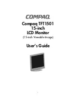 Compaq 301042-003 - TFT 1501 - 15" LCD Monitor User Manual предпросмотр