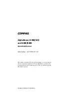 Preview for 1 page of Compaq AlphaServer 8200 Operation Manual