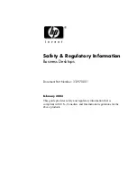 Предварительный просмотр 1 страницы Compaq d220 - Microtower Desktop PC Safety And Regulatory Information Manual