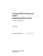 Предварительный просмотр 1 страницы Compaq ES40CSLP Installation, User & Service Manual