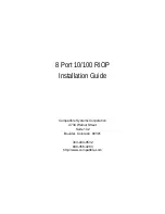 Preview for 1 page of Compatible Systems 8 Port 10 RIOP Installation Manual