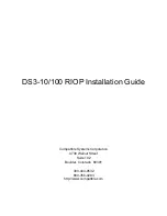 Предварительный просмотр 1 страницы Compatible Systems DS3-10/100 Installation Manual