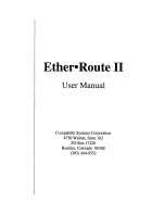 Compatible Systems Ether Route II User Manual preview