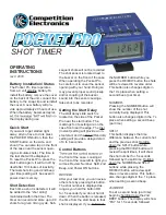 Competition Electronics POCKET PRO Operating Instructions preview