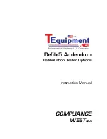 Preview for 1 page of Compliance West TEquipment Defib-5 Instruction Manual