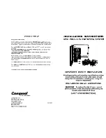 Предварительный просмотр 1 страницы Compool Pool-Spa Switching System CP30 Installation Instructions Manual