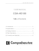 Preview for 1 page of Comprehensive CDA-HD100 User Manual