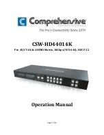 Comprehensive CSW-HD44014K Operation Manual preview