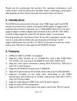 Preview for 2 page of Comprehensive CSW-HD44014K Operation Manual