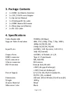 Preview for 3 page of Comprehensive CSW-HD44014K Operation Manual