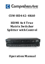 Preview for 1 page of Comprehensive CSW-HD442-4K60 Operation Manual