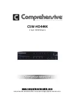 Предварительный просмотр 1 страницы Comprehensive CSW-HD444K Operation Manual