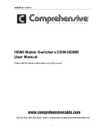 Comprehensive CSW-HD880 User Manual preview