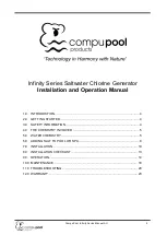 Предварительный просмотр 3 страницы Compu Pool Products Infinity Series Installation And Operation Manual