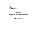 CompuLab SBC-X270 Reference Manual preview