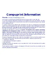 Предварительный просмотр 2 страницы Compuprint 9078 plus HD User Manual