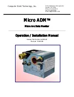 Computer Weld Technology Micro ADM Operation & Installation Manual preview