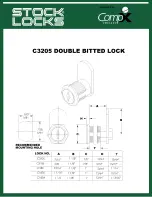 Предварительный просмотр 1 страницы COMPX Stock Locks C3205 Dimensional Drawing