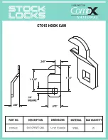 COMPX Stock Locks C7015 Dimensional Drawing предпросмотр