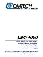 Предварительный просмотр 1 страницы Comtech EF Data CD-MNLBC4000 Installation And Operation Manual