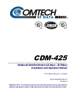 Предварительный просмотр 1 страницы Comtech EF Data CDM-425 Installation And Operation Manual