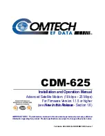 Preview for 1 page of Comtech EF Data CDM-625 Installation And Operation Manual