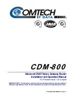 Comtech EF Data CDM-800 Installation And Operation Manual preview