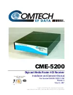 Предварительный просмотр 1 страницы Comtech EF Data CME-5200 Installation And Operation Manual