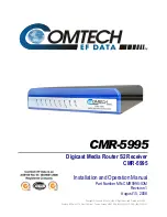 Comtech EF Data CMR-5995 Installation And Operation Manual предпросмотр