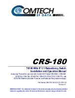 Comtech EF Data CRS-180 Installation And Operation Manual preview