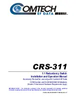 Preview for 1 page of Comtech EF Data CRS-311 Installation And Operation Manual