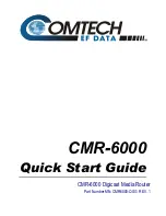 Предварительный просмотр 1 страницы Comtech EF Data Digicast CMR-6000 Quick Start Manual