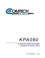 Preview for 1 page of Comtech EF Data KPA-080 Installation And Operation Manual