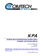 Preview for 1 page of Comtech EF Data KPA series Installation And Operation Manual