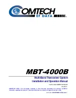 Comtech EF Data MBT-4000B User'S Installation And Operation Manual preview