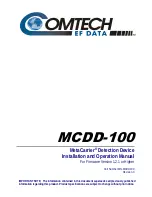 Comtech EF Data MetaCarrier MCDD-100 Installation And Operation Manual preview