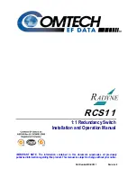 Предварительный просмотр 1 страницы Comtech EF Data Radyne RCS11 Installation And Operation Manual