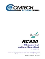 Предварительный просмотр 1 страницы Comtech EF Data Radyne RCS20 Installation And Operation Manual