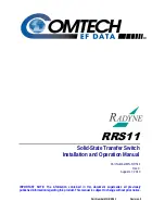 Preview for 1 page of Comtech EF Data RADYNE RRS11 Installation And Operation Manual