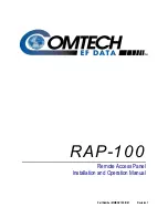 Preview for 1 page of Comtech EF Data RAP-100 Installation And Operation Manual