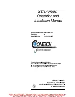 Comtech Xicom Technology XTD-1250KL Operation And Installation Manual preview