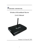 Comtrend Corporation Wireless-N Broadband Router User Manual preview