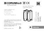 Preview for 6 page of Comunello Automation DART ADJ SYNC Installation And User Manual