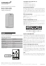 Comunello RECEIVER Installation And User Manual preview