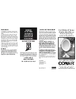 Preview for 2 page of Conair 06PM8019 Use And Care Manual