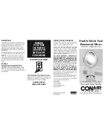 Preview for 2 page of Conair 06PM8032 Use And Care Manual