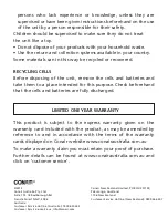 Preview for 4 page of Conair C794299A Nomad Quick User Manual