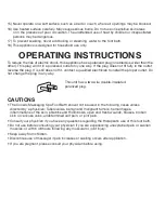 Preview for 3 page of Conair CTX 0 7C Operating Instructions Manual